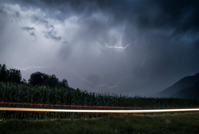 Long Exposure Footage of Road Lights, and a Thunderstorm