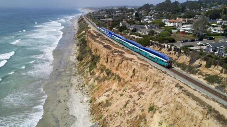 California Railroad at Risk of Falling into the Ocean