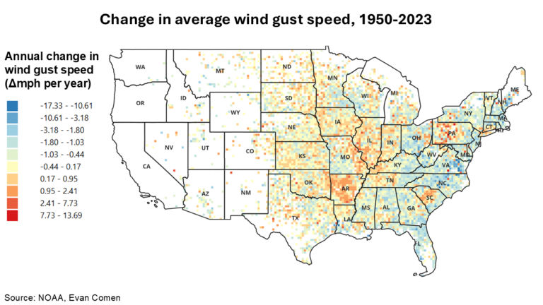 The Wind Is Picking Up Speed — in Some Places Far More Than Others. See Where the Wind is Getting Stronger in the U.S.