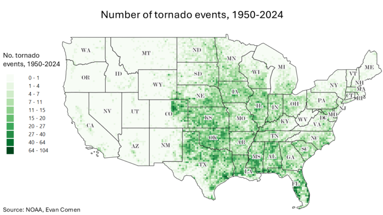 Tornado Alley: The Counties Where Tornadoes Hit the Most Often