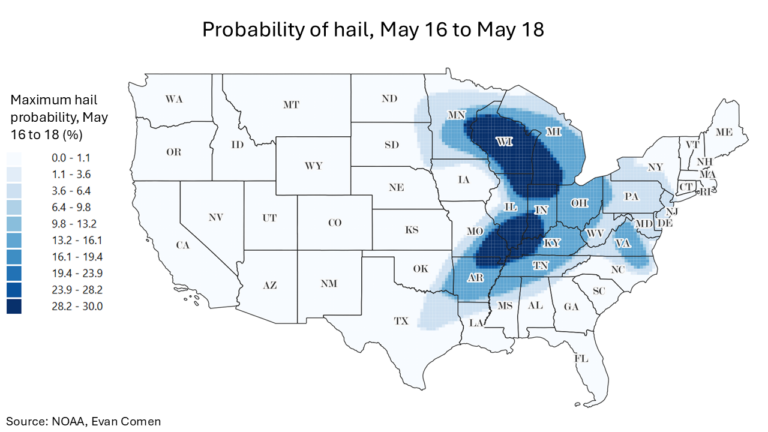 Millions of Americans Could See ‘Egg-Sized’ Hail This Weekend: These Are the Cities That Could Get Hit the Hardest