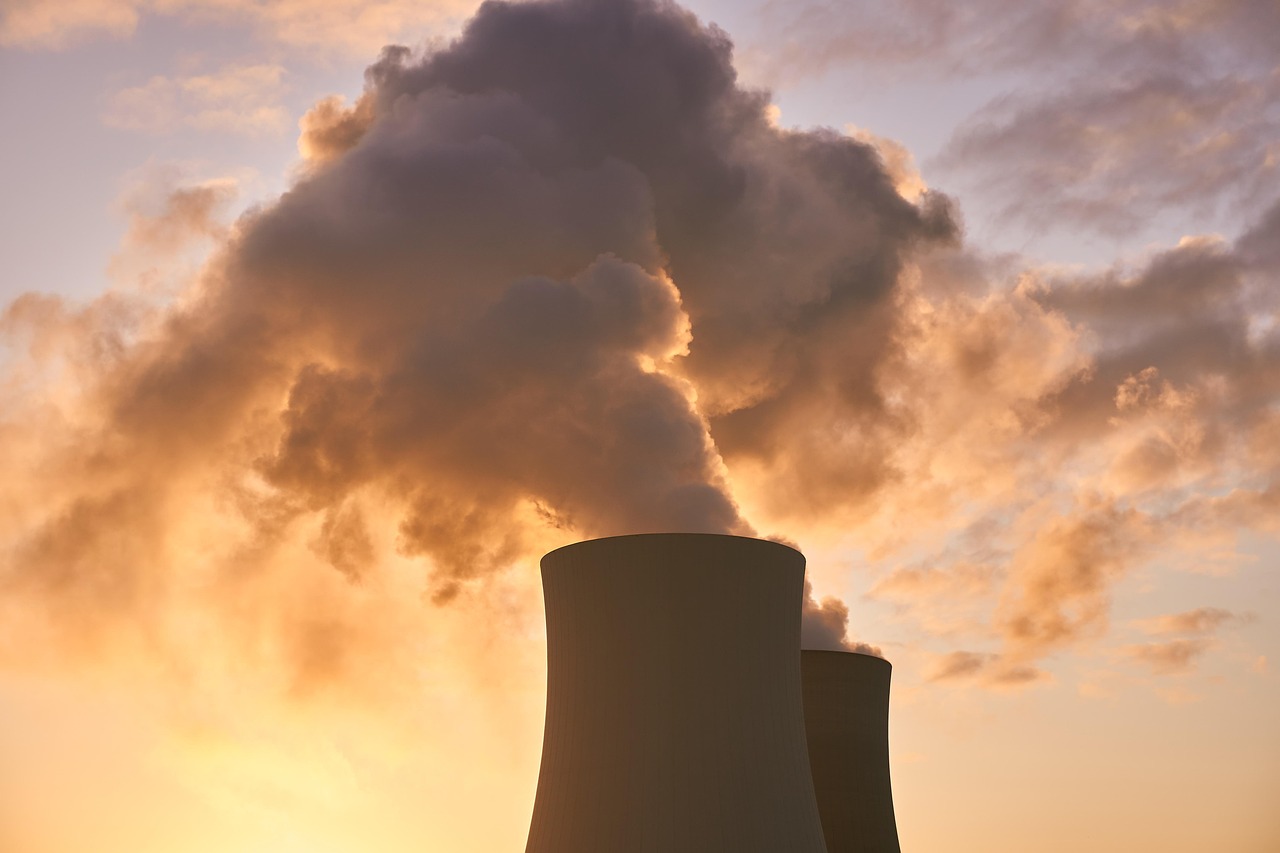 nuclear power plant, cooling tower, water vapor, clouds, nature, heaven, sunrise, mood, industry, nuclear power, energy, power supply, technology, nuclear reactor, power plant, high voltage