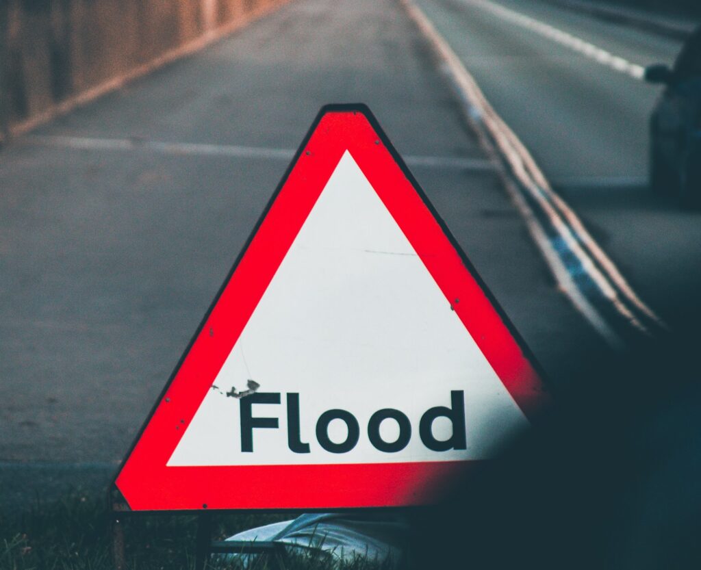 a road sign on the road