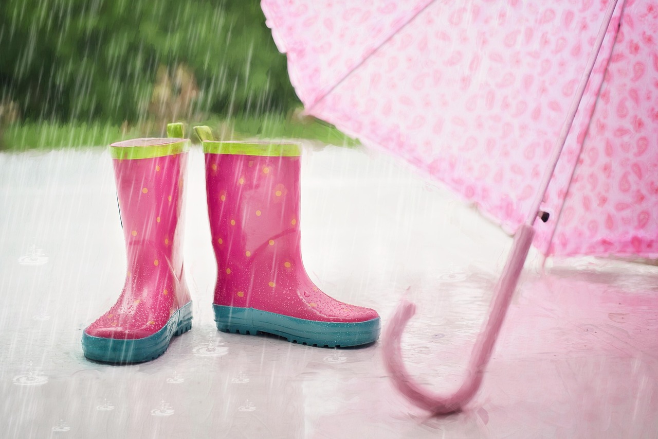 rain, boots, umbrella, nature, wet, rubber boots, parasol, rainy weather, rainy, rainfall, raining, outdoors, weather, rainy season